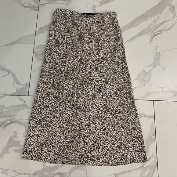 Jenni Kayne Dresses & Skirts - Jenni Kayne Skirt Sz XS MIDI Slip Leopard Black Brown A-line Fairy